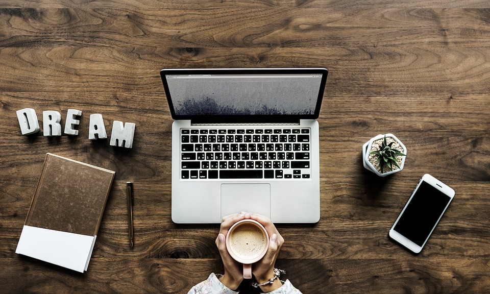 desk and laptop